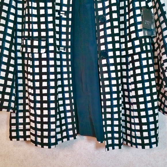 NWT Crown & Ivy Novel Navy Reversible Rain Jacket, 2 Pockets, Button Down SizeXL - Picture 3 of 10